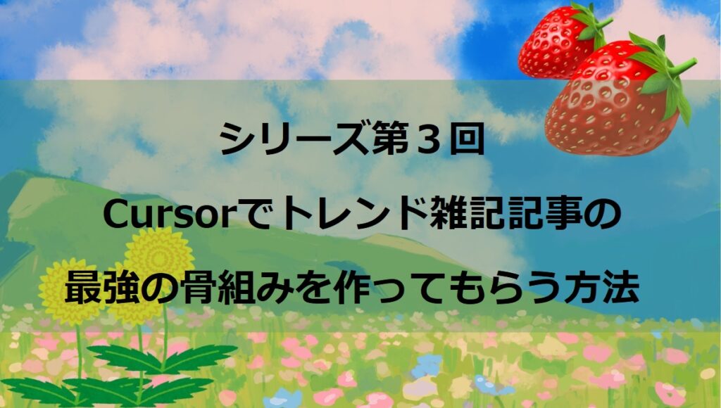 第3回：AIで時短革命！トレンドネタ探しと"秒速"構成術