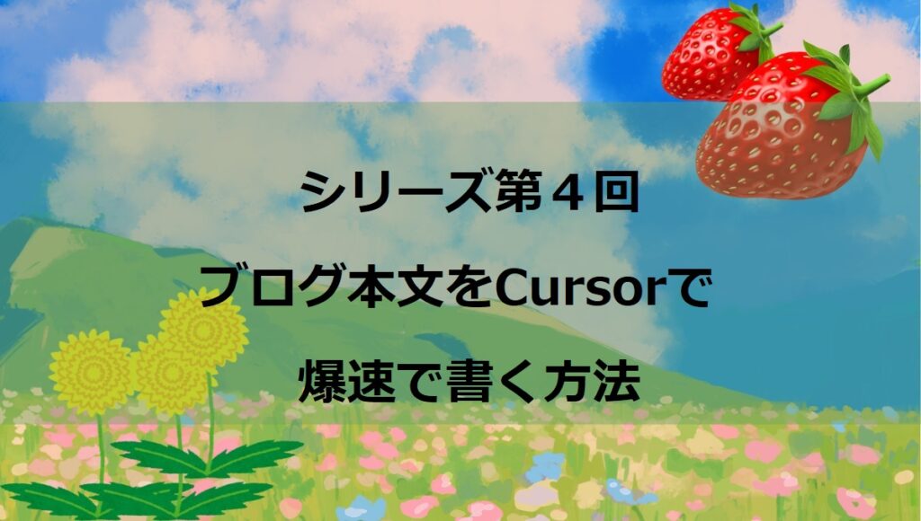 第4回：AIと二人三脚！Cursorでブログ本文を"爆速"で書く方法